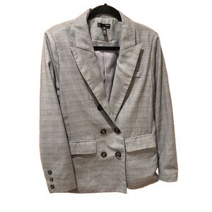 Gray Double-Breasted Blazer